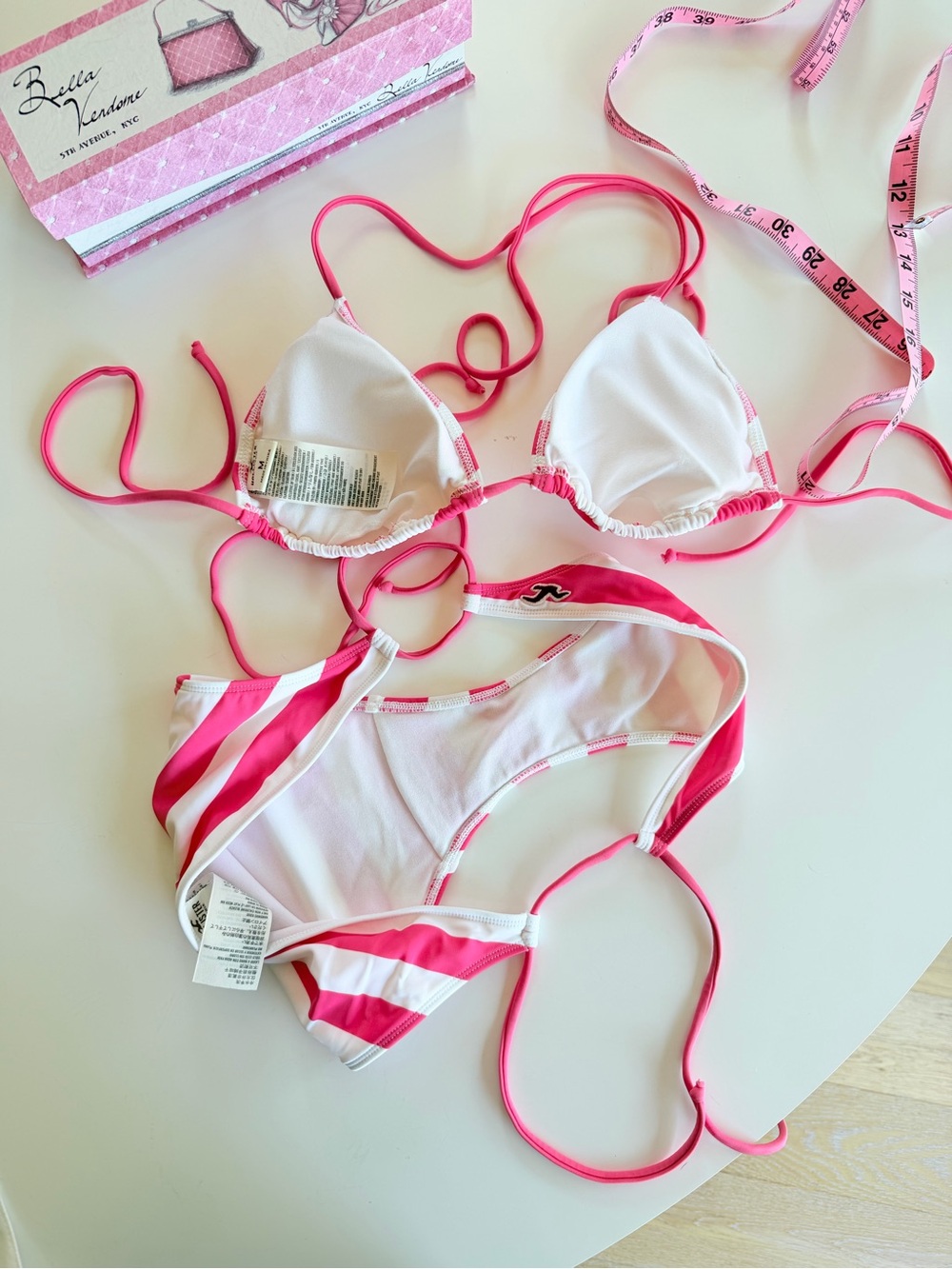 Y2K Pink & White Triangle Bikini - Picture 6 of 6